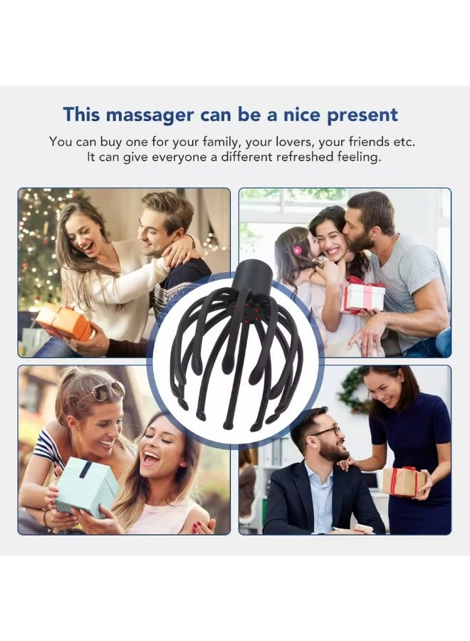 Electric Head Massager with Three Gears 12 TPE Massage Claws Head Massage Device USB Rechargeable - Image 5