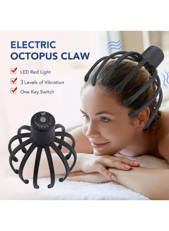Electric Head Massager with Three Gears 12 TPE Massage Claws Head Massage Device USB Rechargeable - Image 4