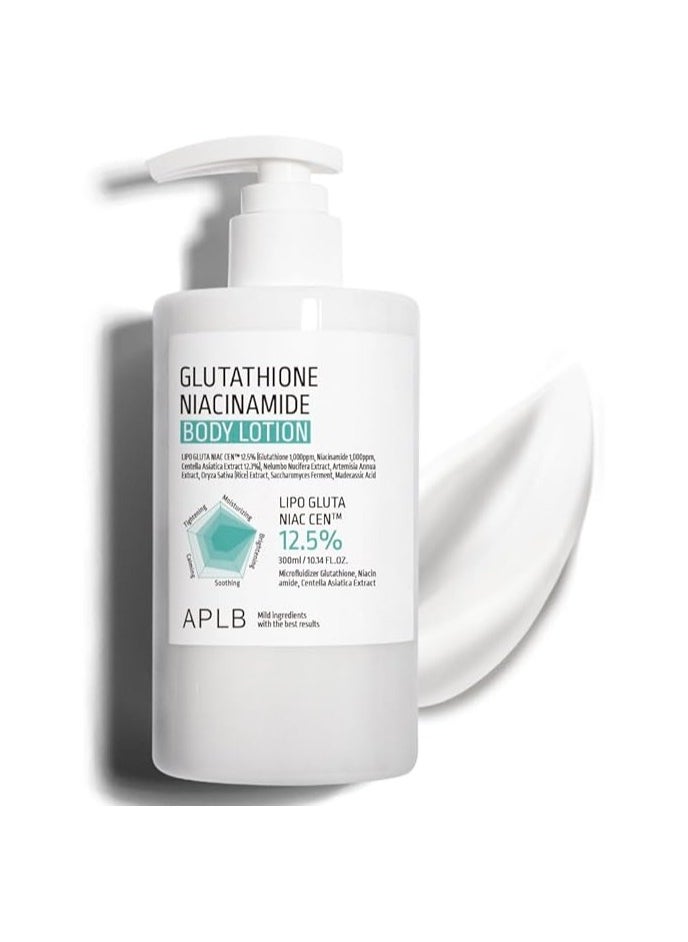 APLB - APLB Glutathione Niacinamide Body Lotion | LIPO GLUTA NIAC CEN™ 12.5% 10.14 FL.OZ/Korean Skincare, Long lasting hydration, Revitalize for gentle and improve skin texture - Image 1