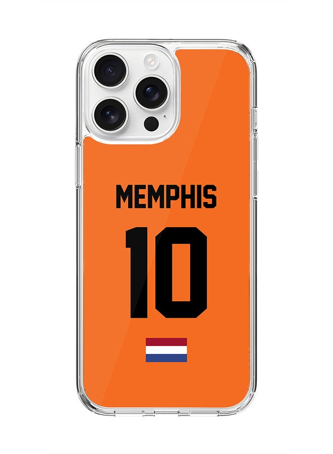 Stylizedd For iPhone 16 Pro Max Case [Compatible with MagSafe] Slim Magnetic cover Clear Phone Case - Football Team - Netherlands, Memphis - Image 1