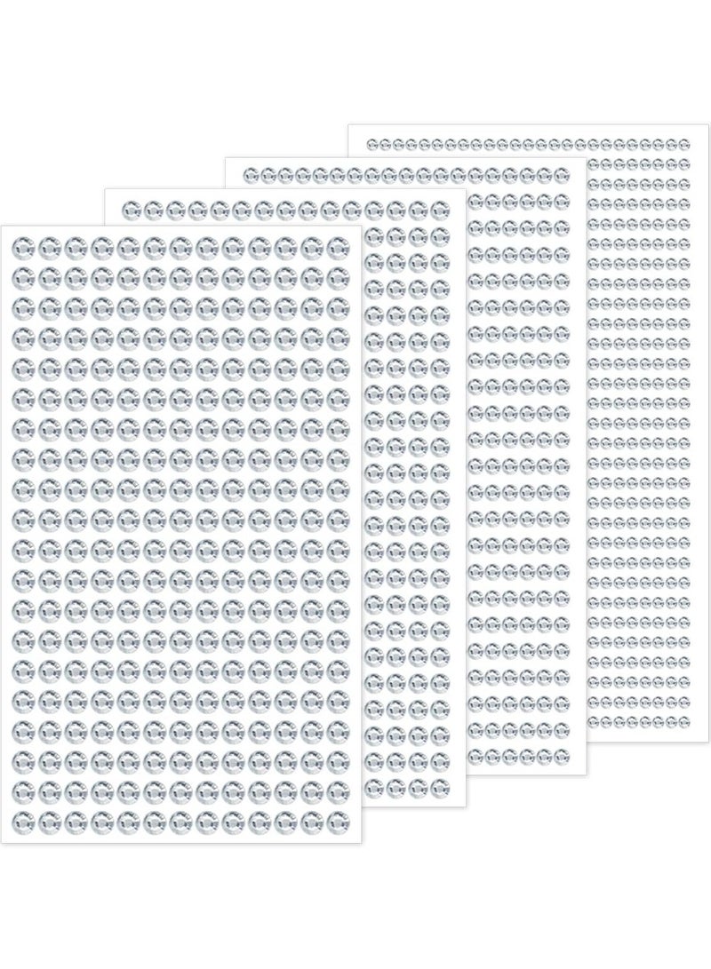 1799pcs Self Adhesive Face Gems Stickers, Hair Gems Rhinestones Stickers, Bling Jewels for Makeup, Crafts, Home Decor Scrapbooking Embellishments, 4 Sizes 3mm/4mm/5mm/6mm(Clear Rhinestones) - Image 1