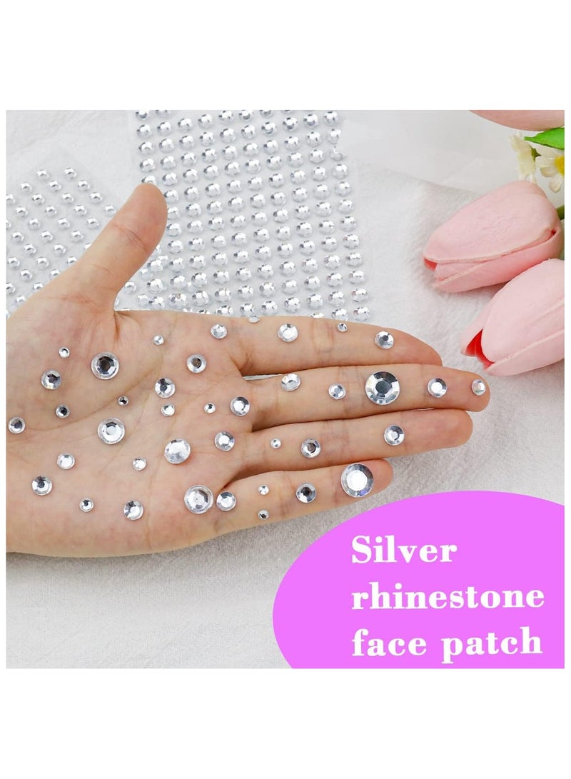 1799pcs Self Adhesive Face Gems Stickers, Hair Gems Rhinestones Stickers, Bling Jewels for Makeup, Crafts, Home Decor Scrapbooking Embellishments, 4 Sizes 3mm/4mm/5mm/6mm(Clear Rhinestones) - Image 4
