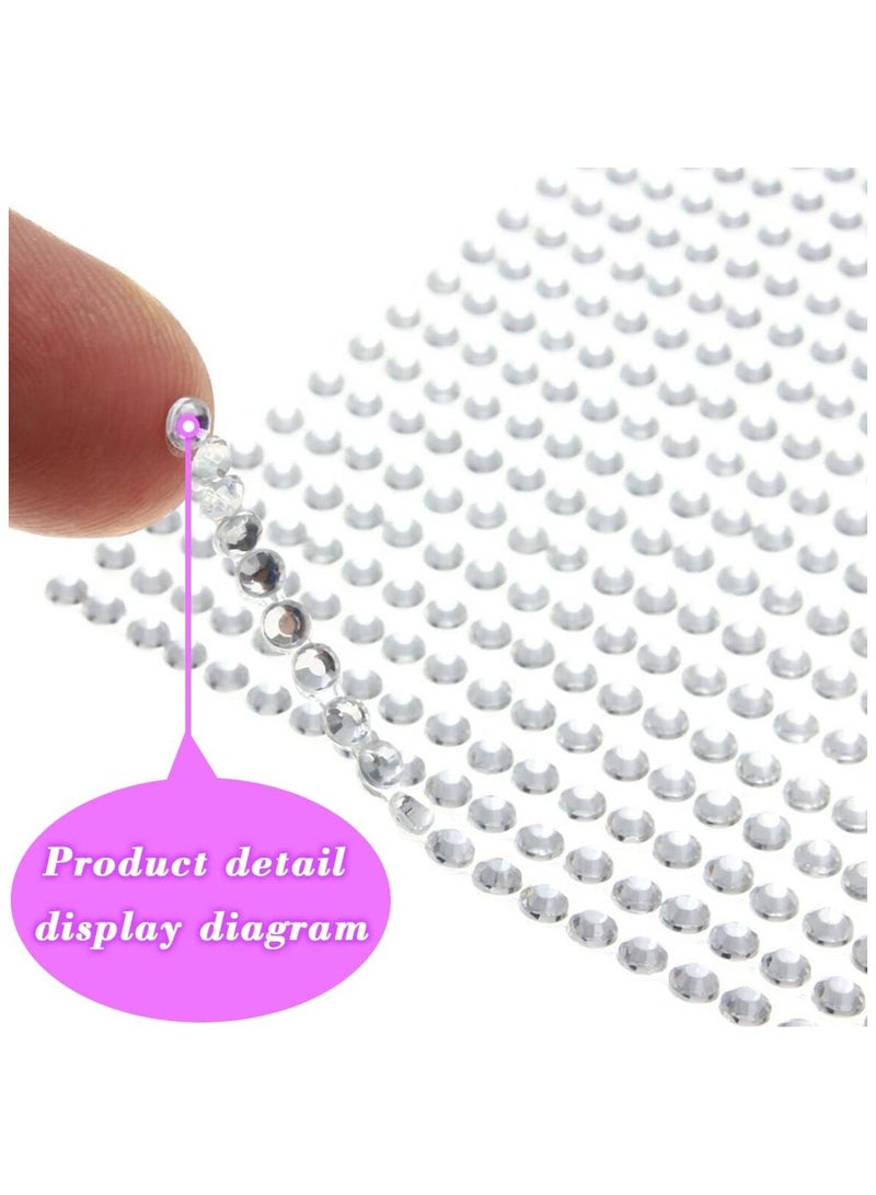 1799pcs Self Adhesive Face Gems Stickers, Hair Gems Rhinestones Stickers, Bling Jewels for Makeup, Crafts, Home Decor Scrapbooking Embellishments, 4 Sizes 3mm/4mm/5mm/6mm(Clear Rhinestones) - Image 5