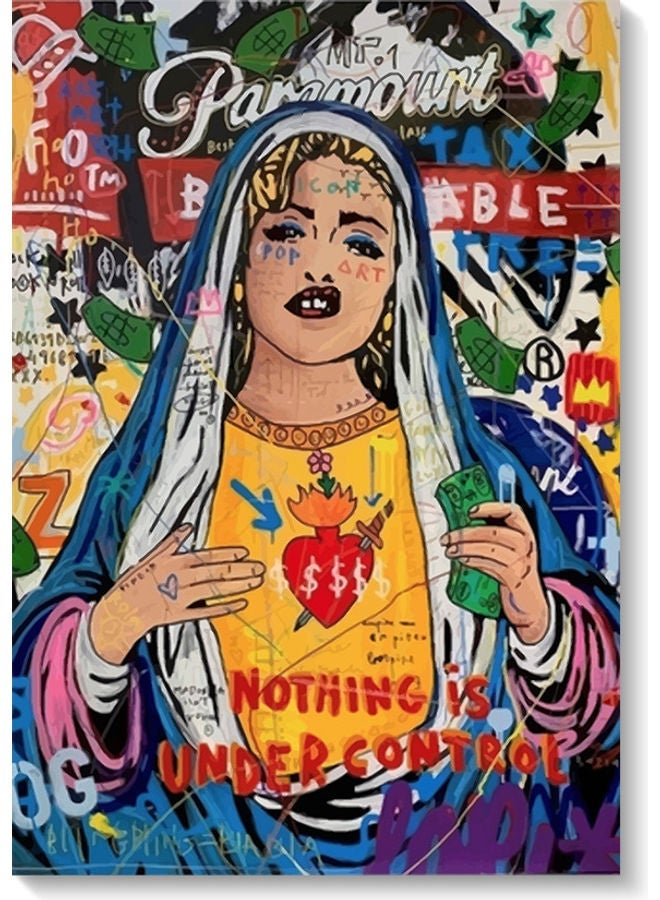 RYN Girl Pop Art Wall Art multicolour 40x60cm - Image 1