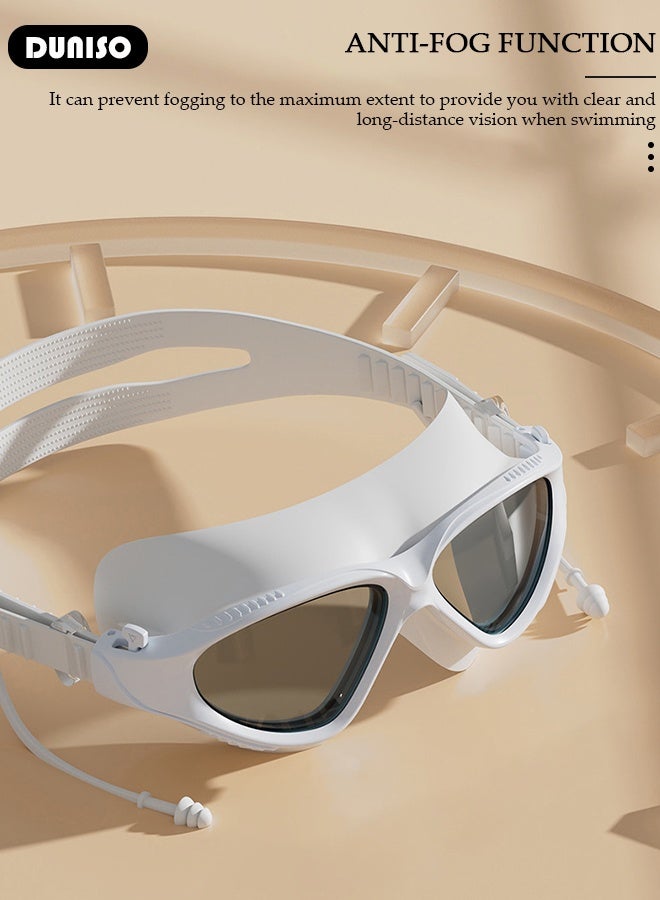 DUNISO Swim Goggles for Adults, Lens & Wide-Vision Swimming Goggles with Silicone Anti Fog Anti UV Waterproof Clear Vision Easy Adjust for Men Women Adults Teens  - Image 5