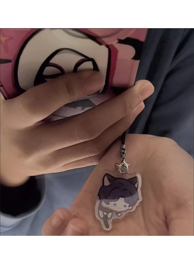 4Pieces Game Love And Deepspace Xavier Zayne Rafayel ralayo Sylus Cosplay Phone Chain Figure Acrylic Keychains Bag Pendant Gift-Color:(A B C D) 4Pcs-Ships From:CHINA