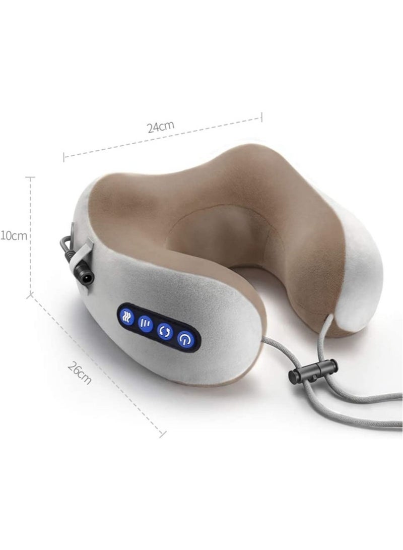 Electric Travel Neck Massage Pillow U Shaped Memory Foam Kneading Vibration Neck Head Support Pillow Relief Cervical Pain For Airplane  - Image 2