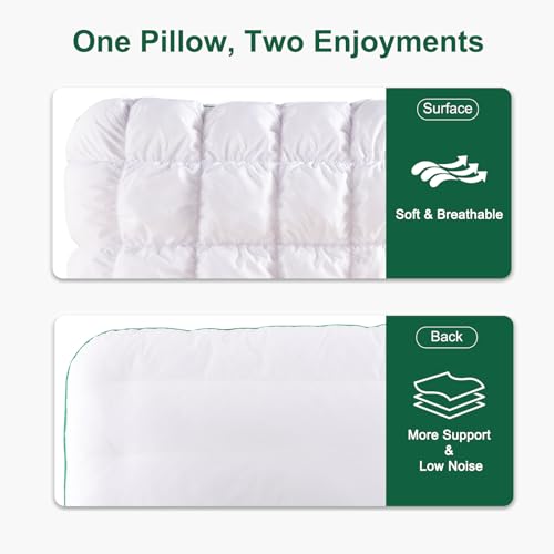 YOUR MOON Fluffy Support Bed Pillow Queen Size, Super Soft Premium Down-Alternative Filling for Sleeping, Luxury Hotel Quality Bed Pillows for Side Sleeper (White) - Image 5
