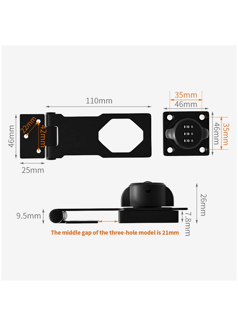KASTWAVE - Household Cabinet Password Locks, Cabinet Door Combination Lock, Door Lock Clasp w/Screws for Door Cabinet, Privacy Lock can use for Cabinet, Mailbox, Pet Doors, Office File Cabinet Lock, Black - Image 1