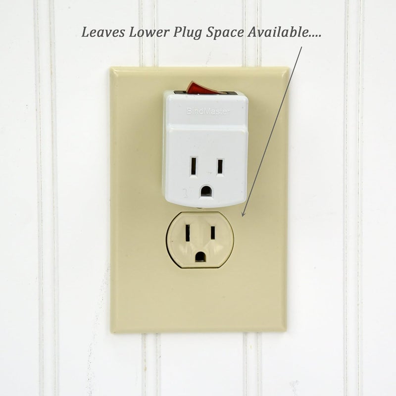 BindMaster 3 Prong Grounded Single Port Power Adapter for Outlet with Indicator Lighted On/Off Switch to be Energy Saving (1 Pack) - Image 4