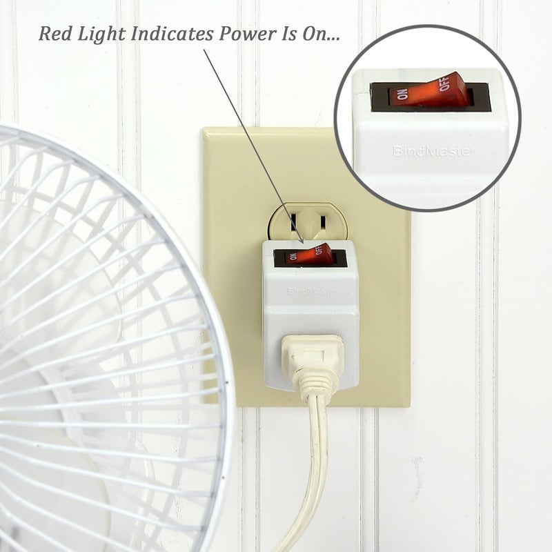 BindMaster 3 Prong Grounded Single Port Power Adapter for Outlet with Indicator Lighted On/Off Switch to be Energy Saving (1 Pack) - Image 3