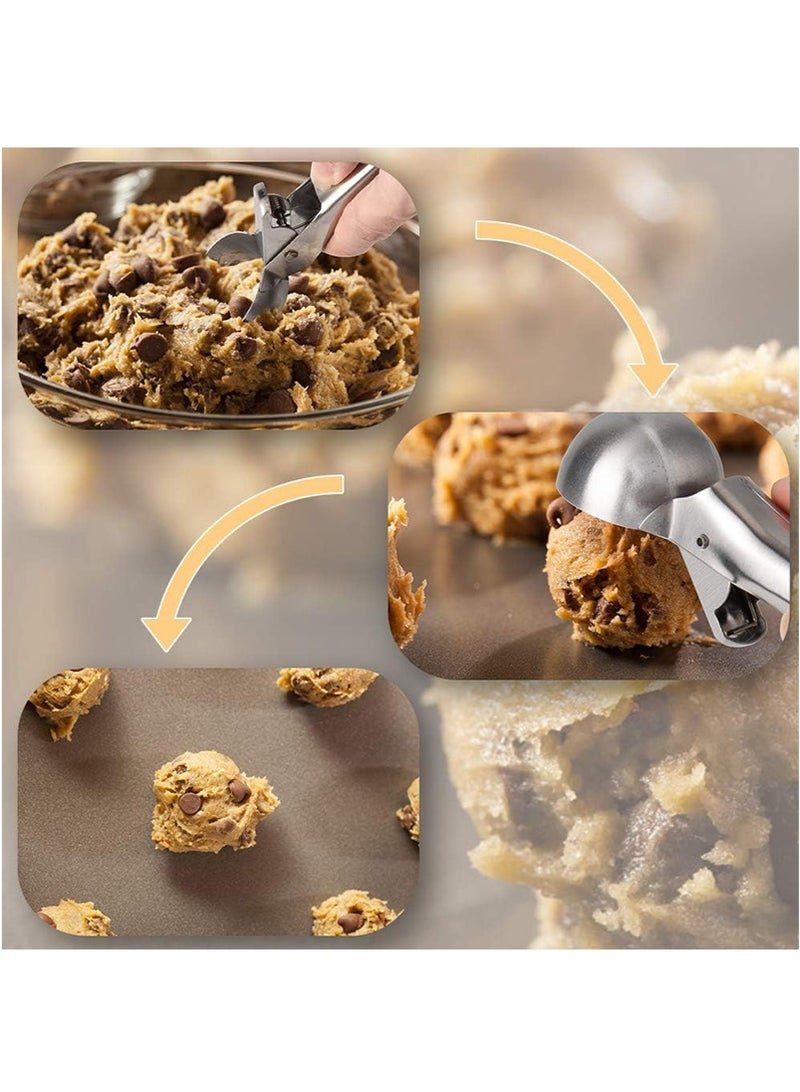2 Piece Premium Ice Cream Scoop with Trigger Ice Cream Scooper Stainless Steel, Heavy Duty Metal Icecream Scoop Spoon Dishwasher Safe, Perfect for Frozen Yogurt, Gelatos, Sundaes,18.5x4.5x4.5cm,Silvery.  - Image 2