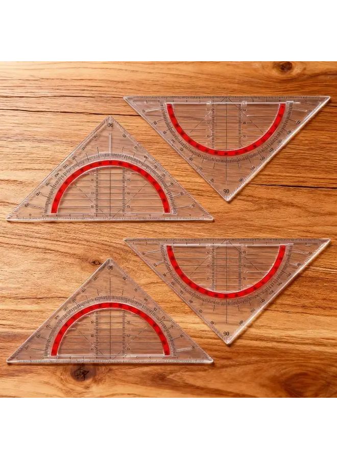 4pcs Geometric Triangle Ruler Set Flexible Plastic Drawing Tool For Students - Image 2