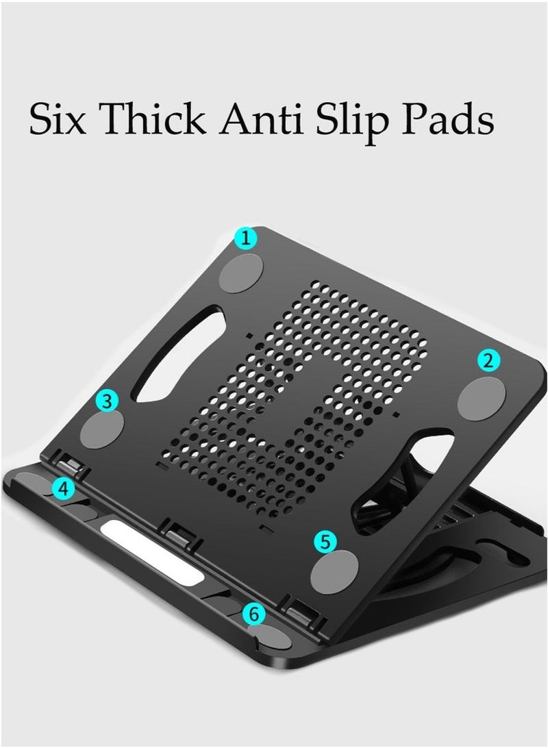 KENSUO Laptop Stand, Grid Collapse Laptop Stand, Adjustable Computer Laptop Holder,Foldable and Portable Laptop Stand,Desktop Office Bracket,Compatible For Laptop Notebook Tablet Smartphone (Black) - Image 2