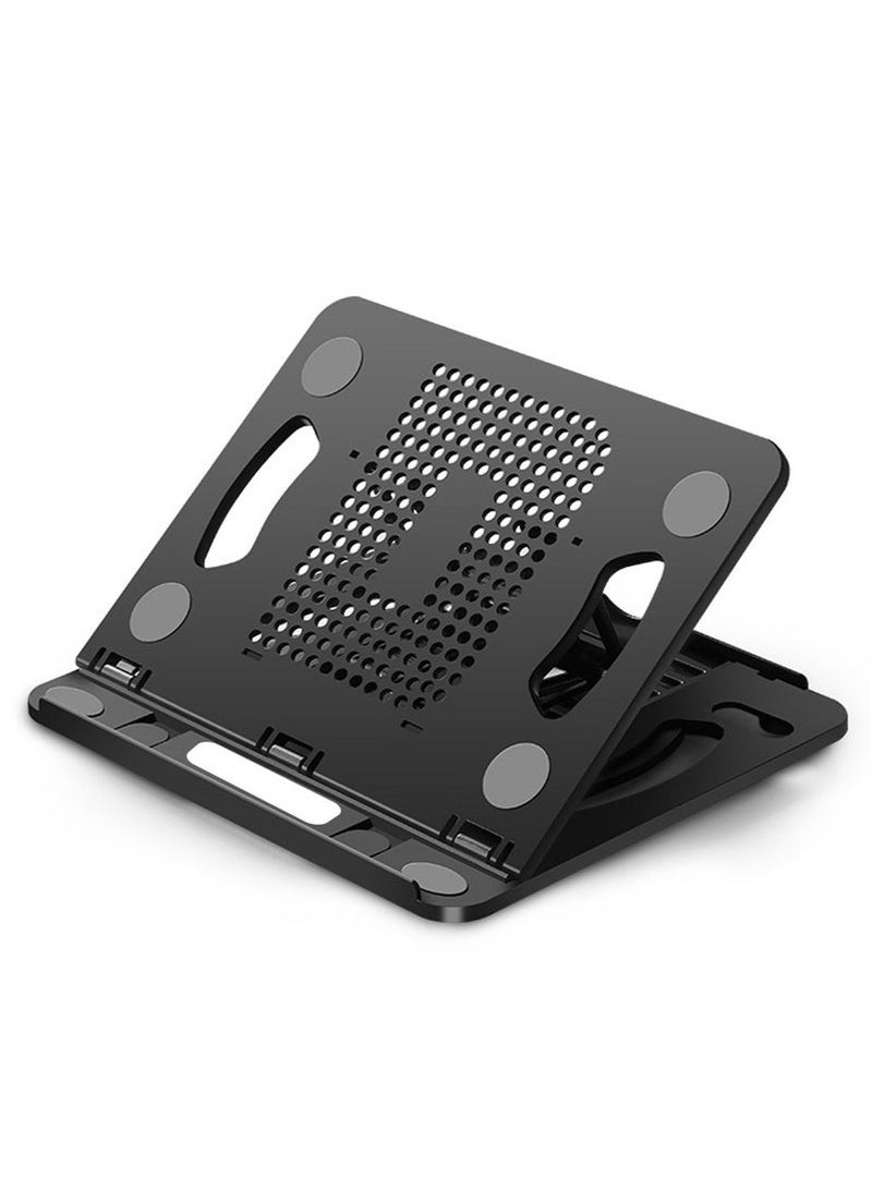 KENSUO Laptop Stand, Grid Collapse Laptop Stand, Adjustable Computer Laptop Holder,Foldable and Portable Laptop Stand,Desktop Office Bracket,Compatible For Laptop Notebook Tablet Smartphone (Black) - Image 1