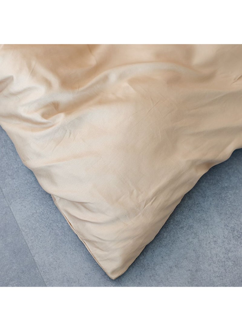 DANUBE HOME طقم غطاء لحاف سوبر كينغ 3 قطع - 100% قطن، 300 خيط، بيج - يشمل غطاء لحاف (260x220 سم) و 2 غطاء وسادة (50x75 سم) - مريح وقابل للتنفس - Image 3