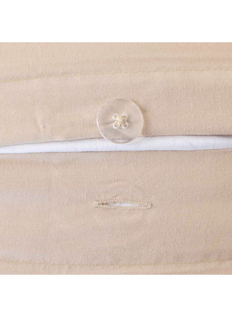 DANUBE HOME طقم غطاء لحاف سوبر كينغ 3 قطع - 100% قطن، 300 خيط، بيج - يشمل غطاء لحاف (260x220 سم) و 2 غطاء وسادة (50x75 سم) - مريح وقابل للتنفس - Image 4