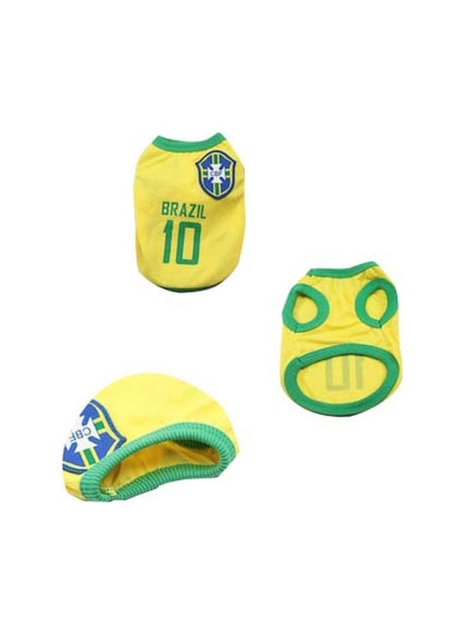 NIBEMINENT Brazil Football Team Printed T-Shirt Yellow/Green/Blue 25cm - Image 1