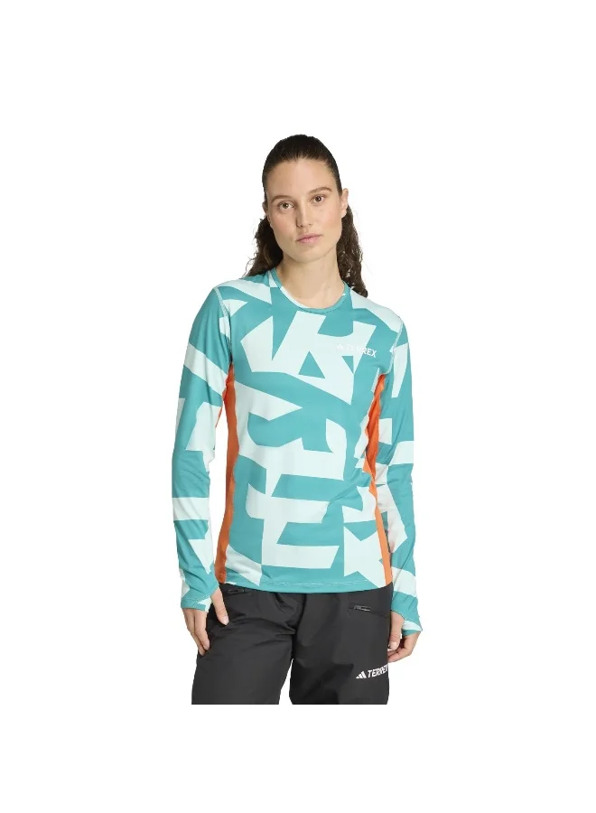 Adidas Multi Syn Ls Wa Turquoise Hiking T-Shirts For Women 2XS