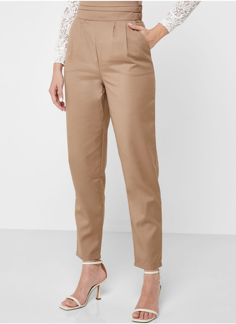 ELLA - Pleat Detail Straight Pants - Image 1