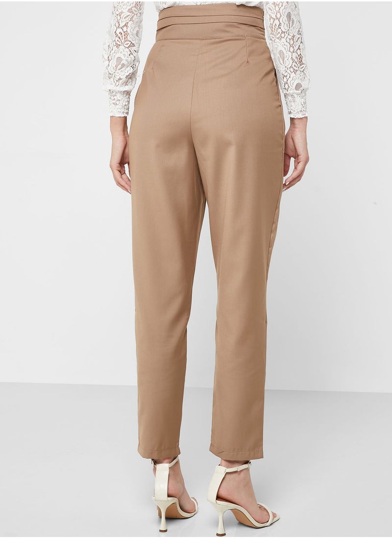 ELLA - Pleat Detail Straight Pants - Image 1