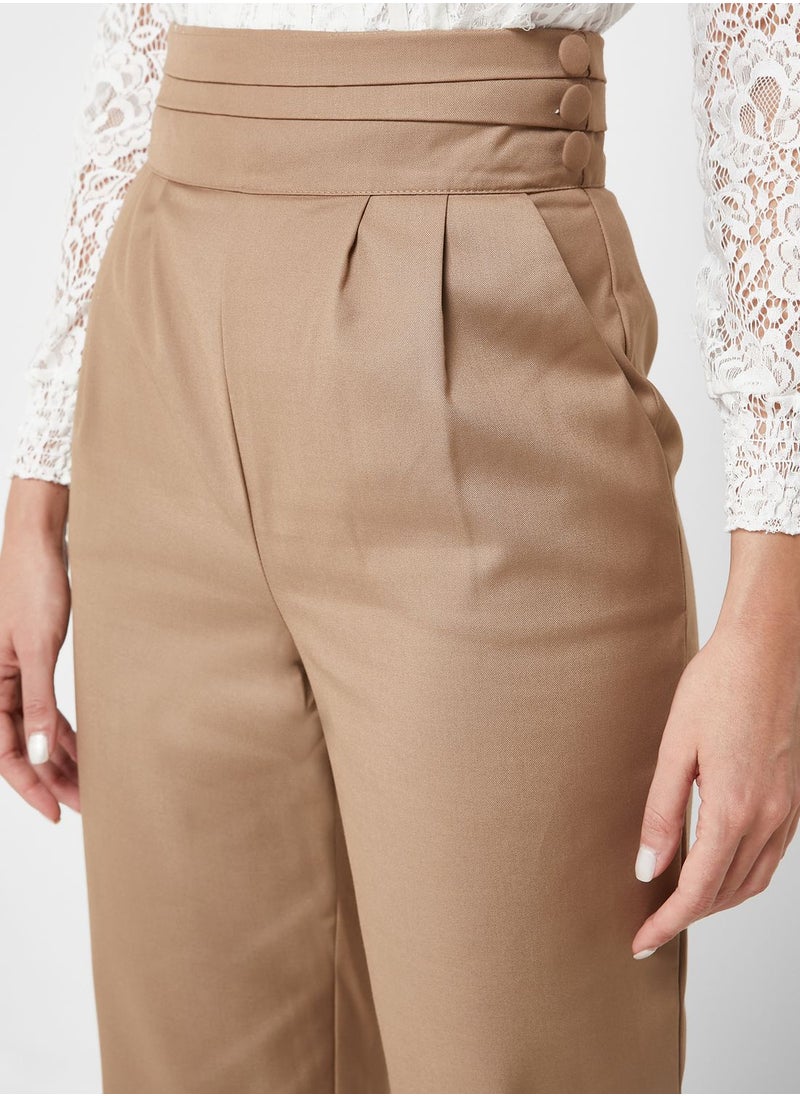 ELLA - Pleat Detail Straight Pants - Image 1