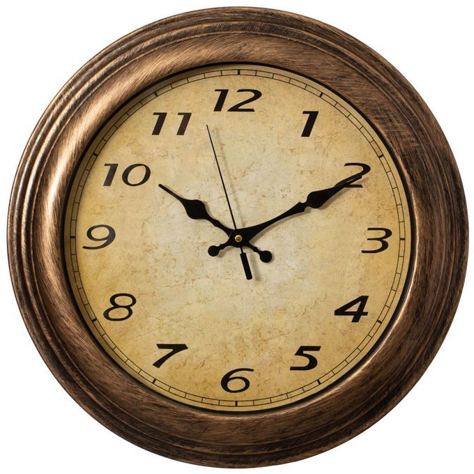 16 ROUND VINTAGE DECORATIVE CHIMING WALL CLOCK BATTERYOPERATED WITH CHIME NONTICKING FEATURE IDEAL FOR FARMHOUSE OFFICE LIVING ROOM KITCHEN BEDROOM CLASSROOM HOME DECOR YELLOW