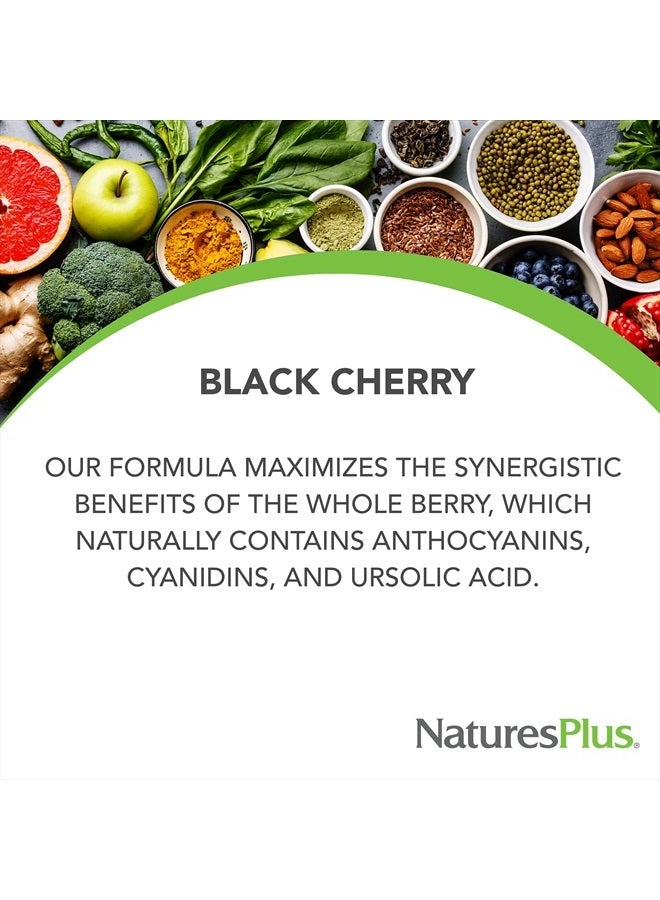 Natures Plus Herbal Actives Black Cherry, Extended Release - 750 mg Anthocyanins, 30 Vegetarian Tablets - 30 Servings - Image 3