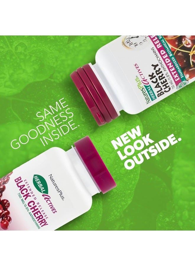 Natures Plus Herbal Actives Black Cherry, Extended Release - 750 mg Anthocyanins, 30 Vegetarian Tablets - 30 Servings - Image 2