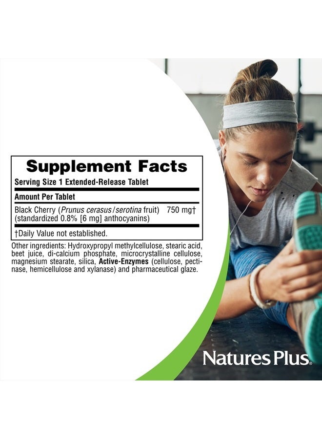 Natures Plus Herbal Actives Black Cherry, Extended Release - 750 mg Anthocyanins, 30 Vegetarian Tablets - 30 Servings - Image 5