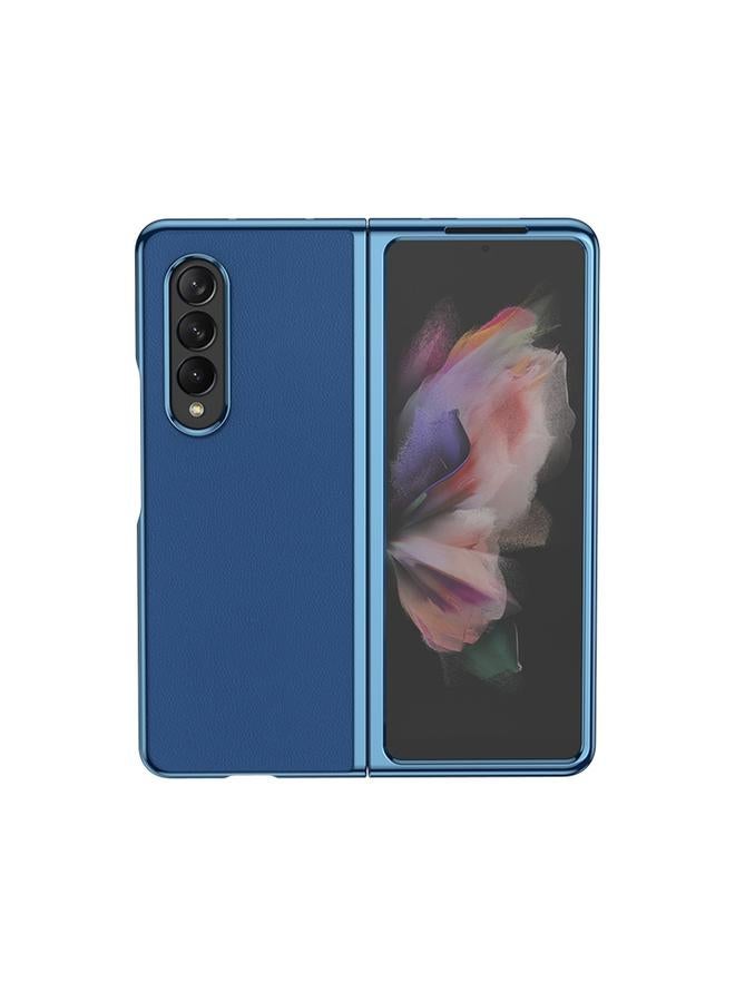 اس-توب جراب قابل للطي لهاتف Samsung Galaxy Z Fold4 مصنوع من الجلد العادي المطلي بالكهرباء - Image 1