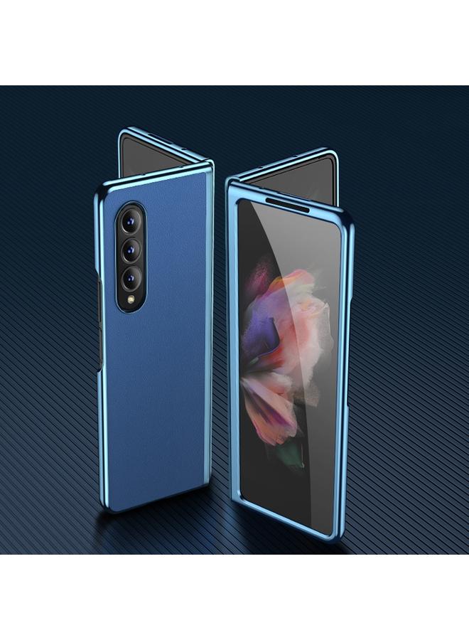 اس-توب جراب قابل للطي لهاتف Samsung Galaxy Z Fold4 مصنوع من الجلد العادي المطلي بالكهرباء - Image 2