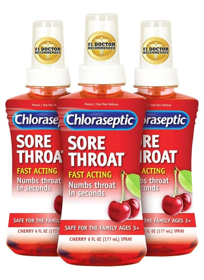Chloraseptic Chloraseptic Sore Throat Spray - Cherry, 6fl. oz, pack of 3  - Image 1
