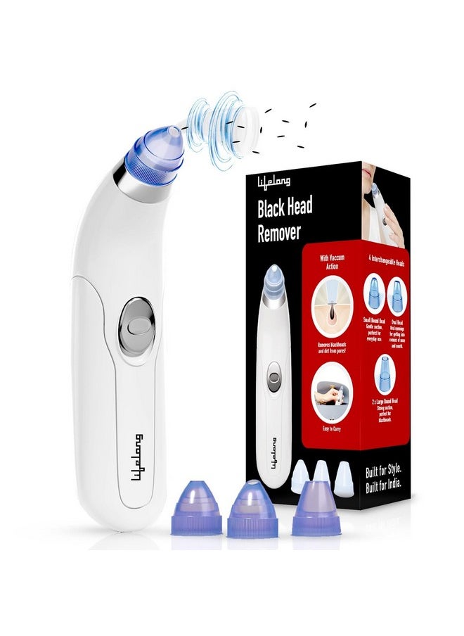 Lifelong - Blackhead Remover With Attachments, Acne Pore Cleaner, Vacuum Blackhead Remover Kit,Skin Cleaner, Pimple Removal Tool, Acne Removal Tool (Llpcw207, White) - Image 1