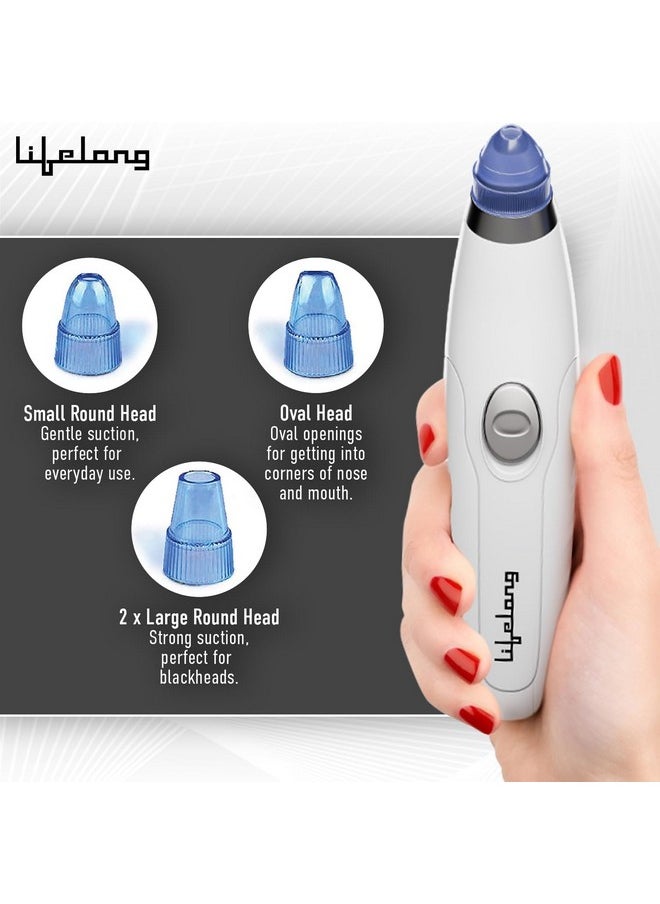 Lifelong - Blackhead Remover With Attachments, Acne Pore Cleaner, Vacuum Blackhead Remover Kit,Skin Cleaner, Pimple Removal Tool, Acne Removal Tool (Llpcw207, White) - Image 1