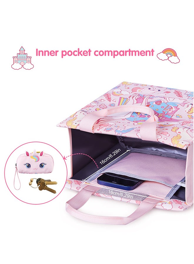 Nohoo حقيبة تعليمية للأطفال / حقيبة غداء يدوية يونيكورن - وردي - Image 3