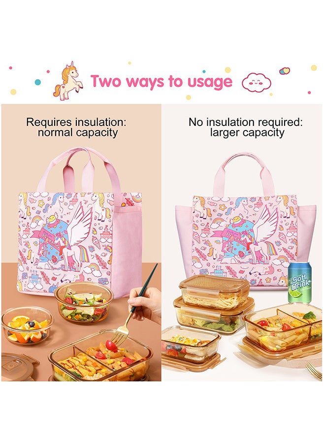 Nohoo حقيبة تعليمية للأطفال / حقيبة غداء يدوية يونيكورن - وردي - Image 4
