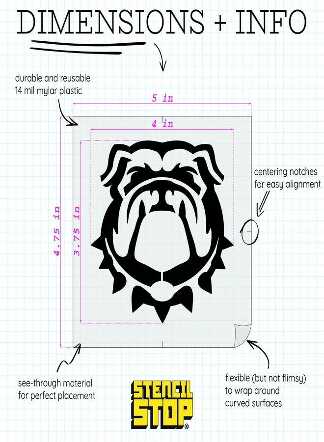 Stencil Stop استنسل شعار كلب فريق جورجيا بولدوجز - بلاستيك مايلر 14 مل - مرخص رسميًا (4 × 3.70 بوصة) - Image 2
