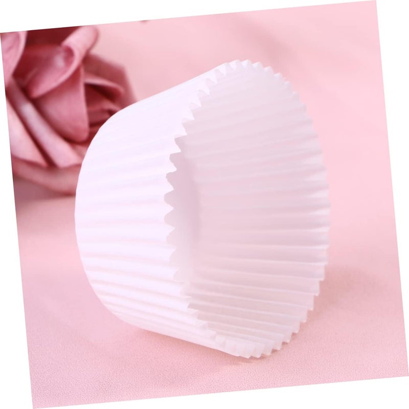 Garneck 100 Pcs White Paper Baking Cups Cupcake Liners Muffin Cases Stackable Food Grade for Wedding Birthday Shower Party Favors - Image 4