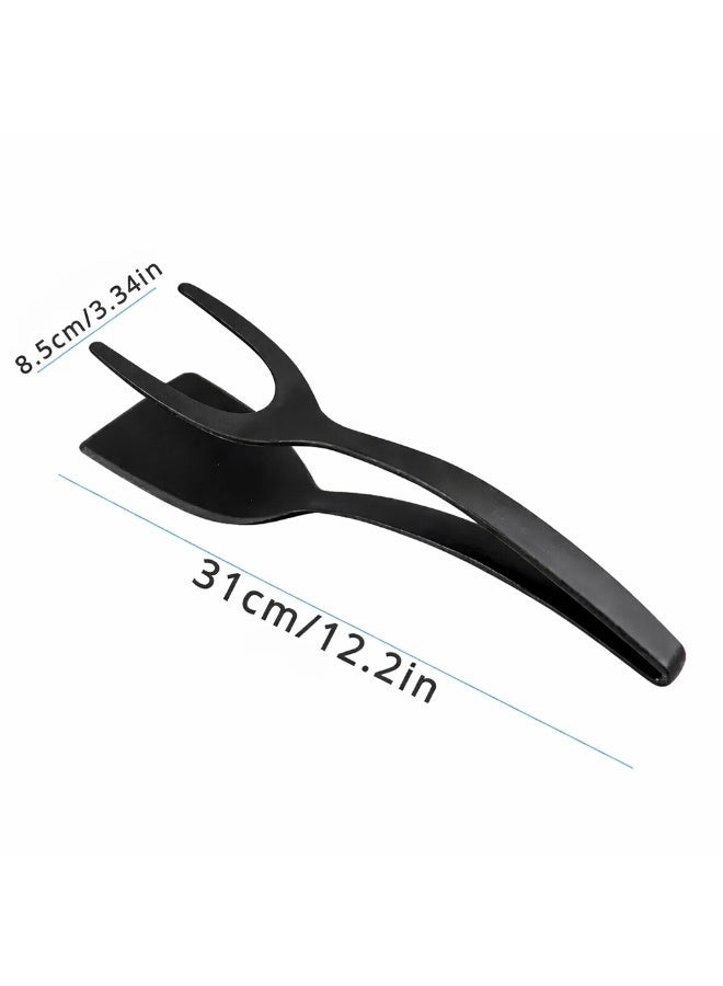 AKSONZ 2-in-1 Grip and Flip Spatula Tongs – Non-Stick Silicone Egg Flipper & Steak Turner, Heat Resistant Kitchen Tong for Pancakes, Omelets, and Toast, Ergonomic Cooking Utensil - Image 4