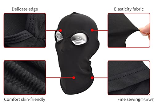 WYSUMMER Balaclava Face Mask, Women Men Thin Full Face Mask for Motorcycle Bike Hunting Cycling Cap Ski (2 Holes Black) - Image 3