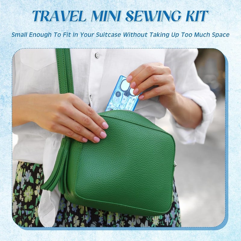 Knitgrip 25 Boxes Mini Travel Sewing Kit Quick Fix Sewing Kits Bulk Basic Portable Pre Threaded Needle Emergency Repair Tool for Adults DIY Handcraft Wedding Gifts Beginner Traveler Home Hotel (Blue) - Image 5