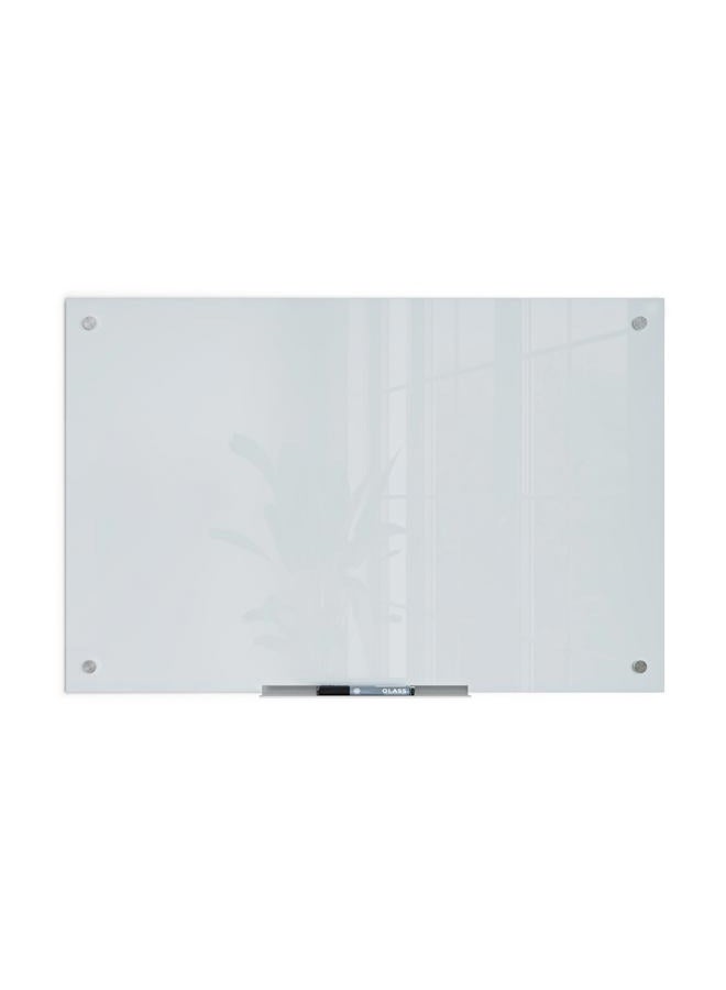U Brands Glass Dry Erase Board, 35 X 23 Inches, White Frosted Non-Magnetic Surface, Frameless - Image 1
