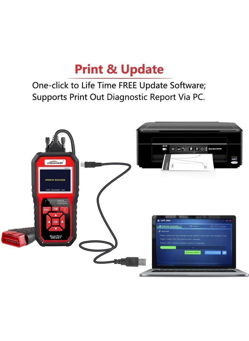 Konnwei - Universal Car Automotive Code Scanner Diagnostic Tool OBD II Auto Diagnostic Code Scanner - Image 1