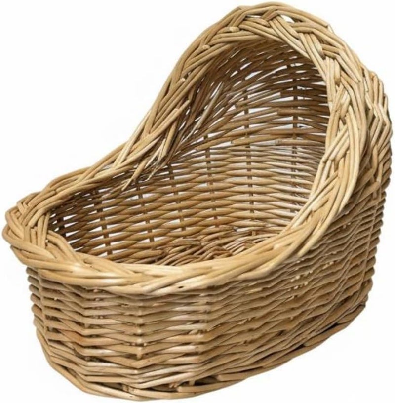 Qianly Wicker Woven Pet Bed Handwoven Woven Animal Basket Multi-Functional Infant Basket Photography Prop for Photographers, Home Decor, Nursery, S - Image 1