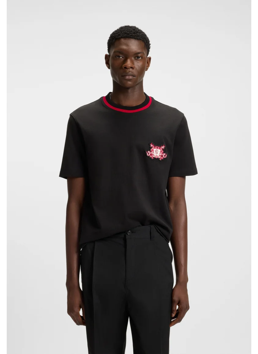 هوجو Cotton-jersey T-shirt with collegiate logo