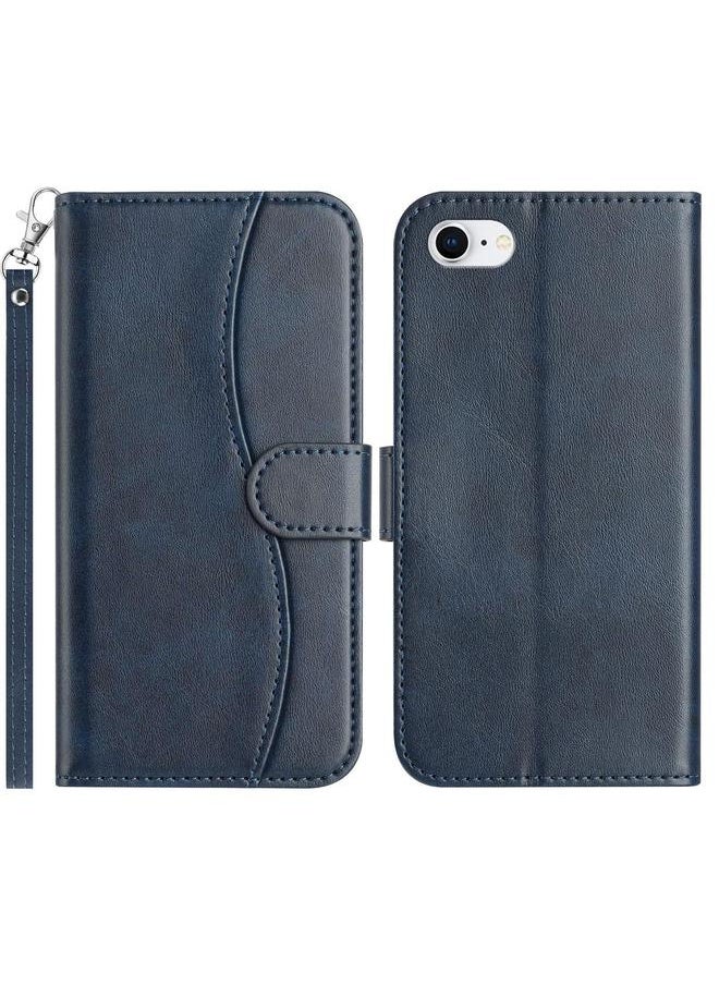 Case For iPhone 7 / 8 / SE 2022 Dual-Folded S-shape Leather Phone Case
