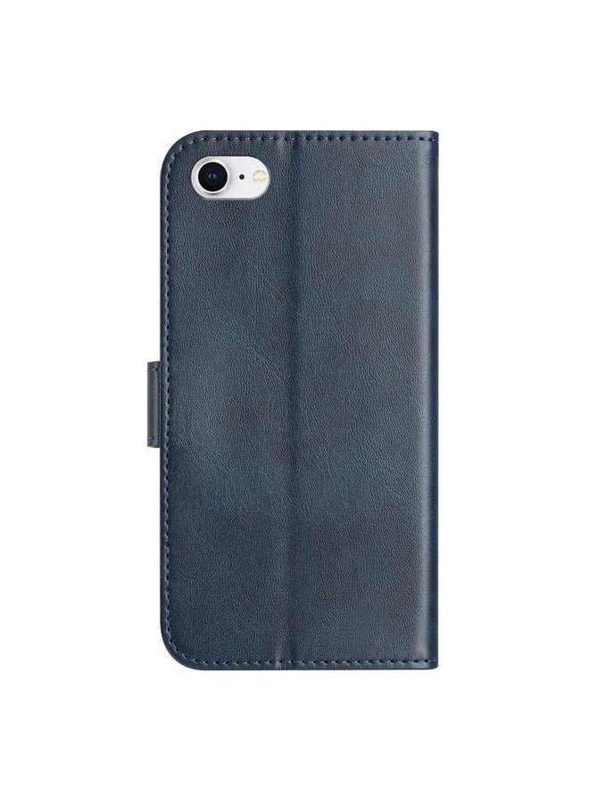 Case For iPhone 7 / 8 / SE 2022 Dual-Folded S-shape Leather Phone Case