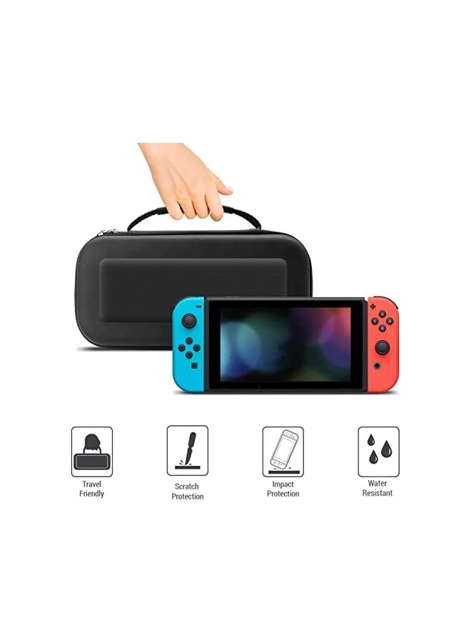 PROMASS Nintendo Switch Carrying Case, Hard Shell Travel Carrying Box Case for Nintendo Switch with 10 Game Cards Holders, Portable Pouch for Nintendo Switch Console & Accessories -Black - Image 2