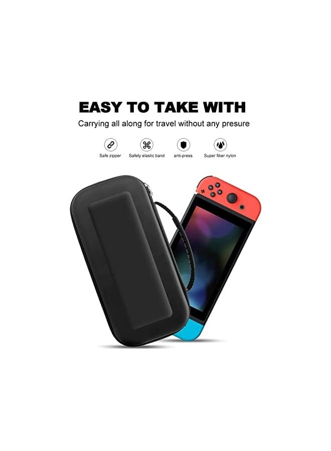 PROMASS Nintendo Switch Carrying Case, Hard Shell Travel Carrying Box Case for Nintendo Switch with 10 Game Cards Holders, Portable Pouch for Nintendo Switch Console & Accessories -Black - Image 4